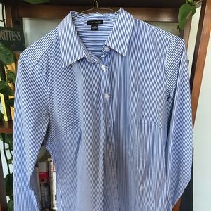 Ann Taylor dress shirt, blue and white pinstripes